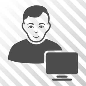 联机联系人计算机管理员矢量图标照片