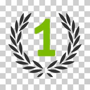 满意保证花环第一桂冠矢量图标照片