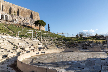 在阿提卡雅典卫城的狄俄尼索斯剧场的废墟