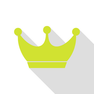国王的皇冠标志。平面样式阴影路径与梨图标