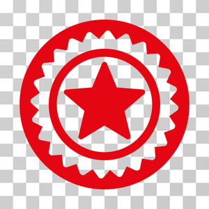 红星奖章密封矢量图标照片