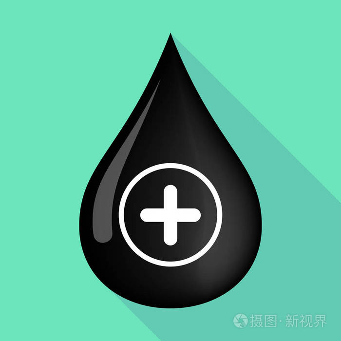 长阴影油滴与总和标志