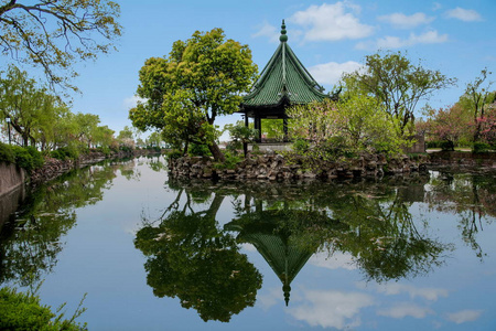 无锡太湖李园花园桥水阁图片