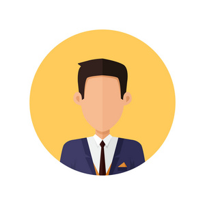 时尚的年轻男人头像或用户在平面设计中的图片照片