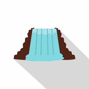 加拿大安大略省尼亚加拉大瀑布，图标，平面样式