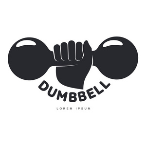 图形车标模板用手拿着铁铸哑铃照片