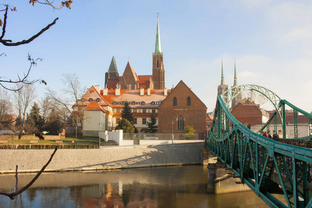 欧洲。波兰。Wroslaw 桥梁