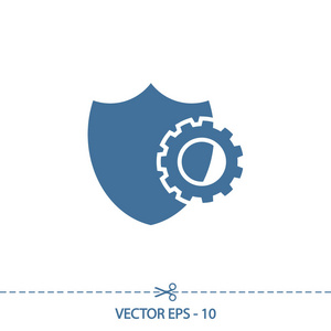 设置参数 盾牌图标 矢量图。平面设计风格