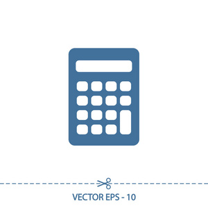 计算器 图标矢量图。平面设计风格