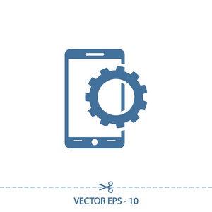 设置参数，手机图标，矢量图。平面设计风格