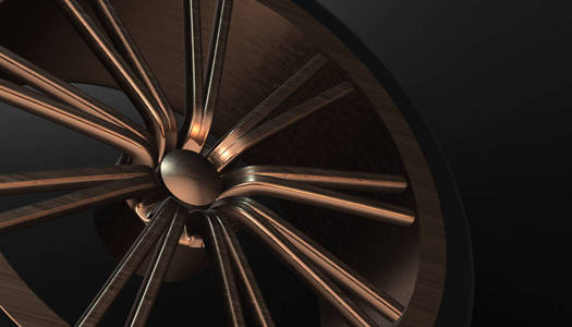 在阴影和光边缘的豪华轿车轮毂铝。各种材料和背景，3d 渲染