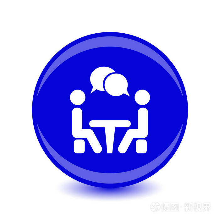 会议图标.坐在桌前的人们.矢量