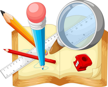 矢量图的学校用品