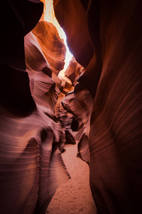 令人惊异的砂岩地层，羚羊峡谷，亚利桑那州美国