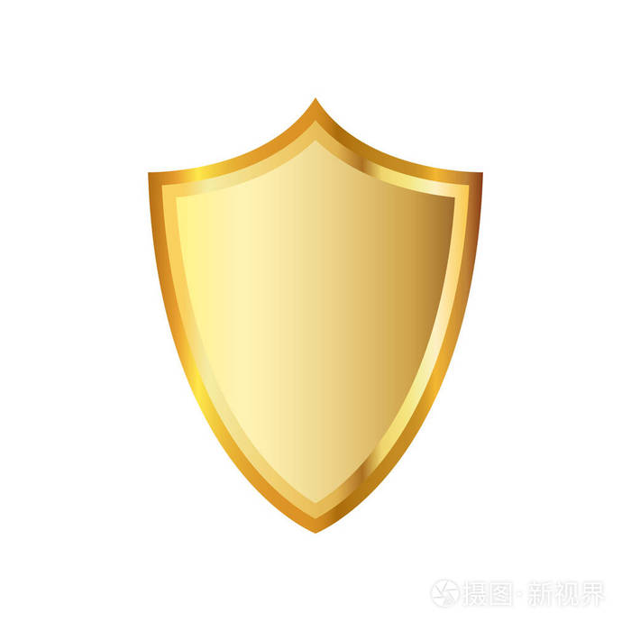 金色盾牌图标矢量图