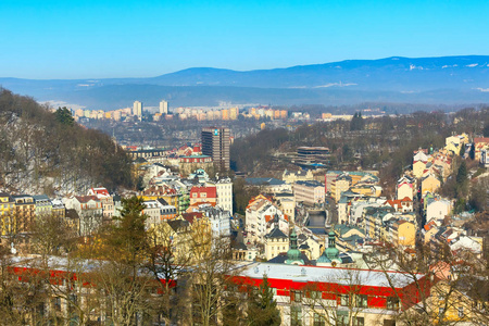 卡罗维空中全景视图，Czekh 共和国