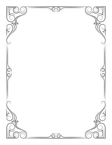 信穿页华丽的画长方形黑框,书法的线条.信页面比例照片