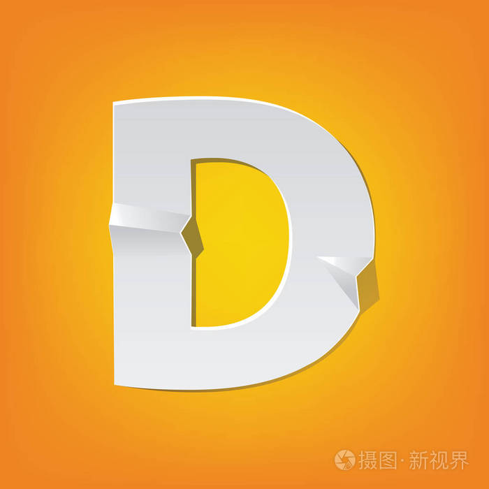 d大写字母褶皱英文字母新设计