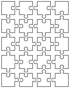 分隔的部分分隔白色拼图的各的部分照片