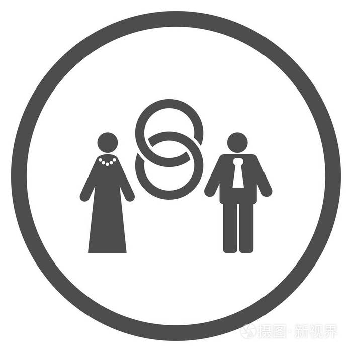 婚姻的人圆的矢量图标