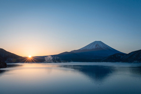 在山梨县的湖本栖湖