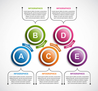 抽象的选项信息图表模板。图表为业务演示文稿或信息横幅
