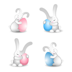 复活节兔子与复活节鸡蛋 4 可爱蓬松套