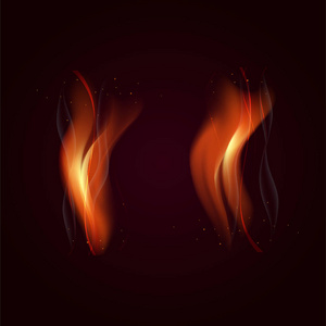 双透明火炬火焰火花与烟雾图片
