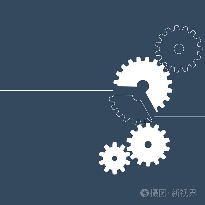 矢量图的蓝色背景上的齿轮.怡乐思