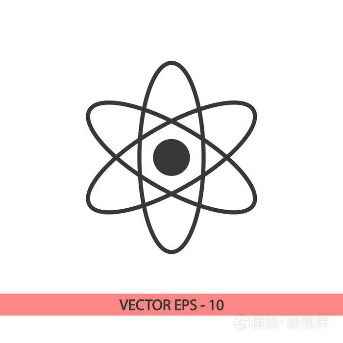 抽象的物理科学模型图标,矢量图.平面设计风格