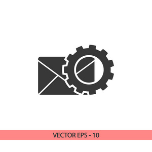 设置参数和信封邮件图标，矢量图。平面设计风格