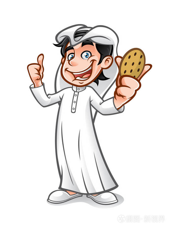 卡通阿拉伯孩子