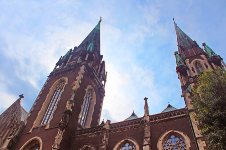 顶视图的圣徒奥尔加大教堂和伊丽莎白 圣约瑟夫 Bilczewski，1903年1911 年。利沃夫，乌克兰。教堂建于内存的