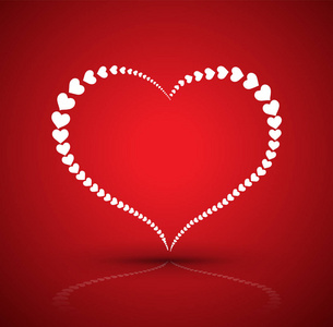 对红色的大心连着心边框.爱 c 的矢量图照片