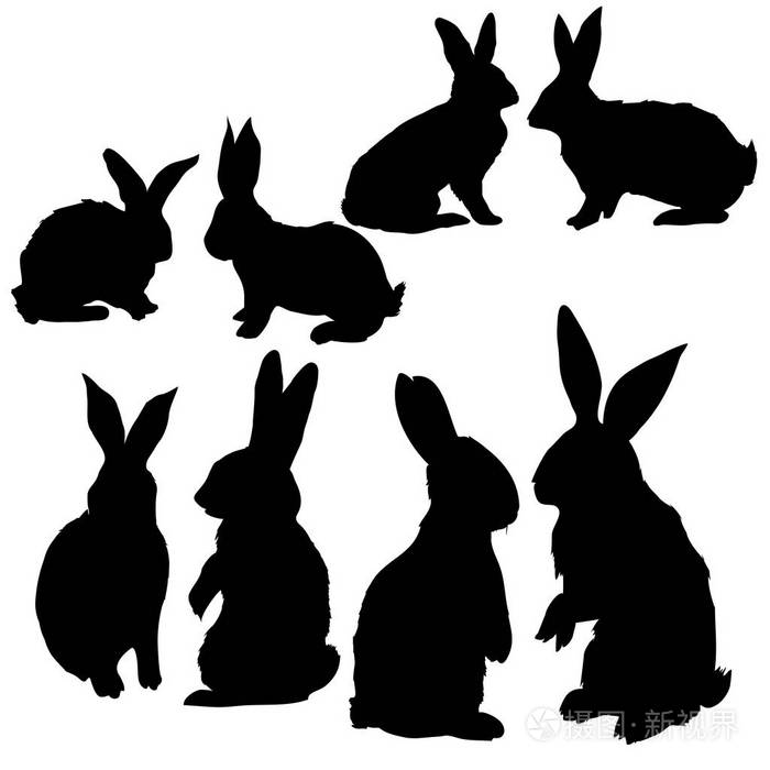 黑兔子剪影一套