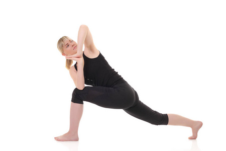 年轻瑜伽女 yogatic 运动