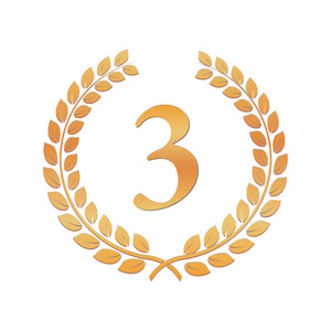 第三名的迹象.挑战的奖杯.象征胜利和成就.矢量图.