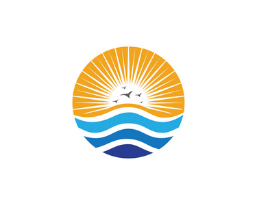 波水海滩标志和符号海洋海滩波水标志大海或海洋的波浪,碧蓝的海水