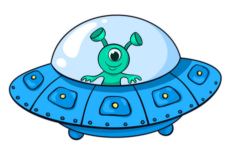 在宇宙飞船外星人照片