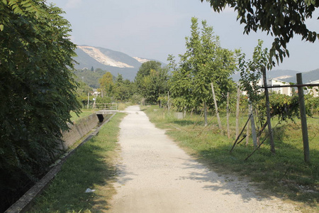 风景与农村路在意大利