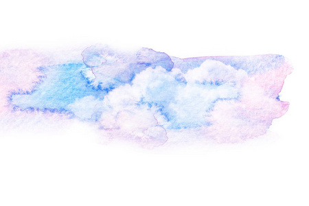 天空与云的水彩插图