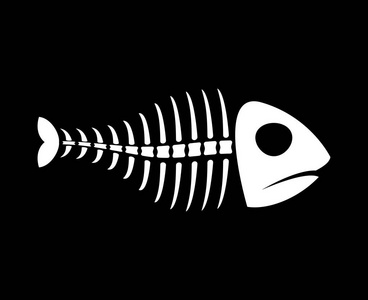 黑色的鱼骨头图片