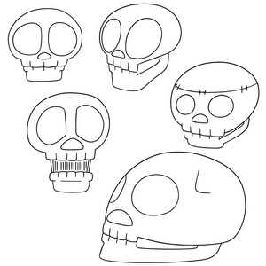 向量集的头骨卡通