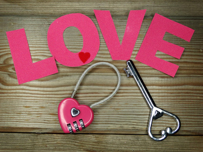 心窗体锁和钥匙情人节爱情观