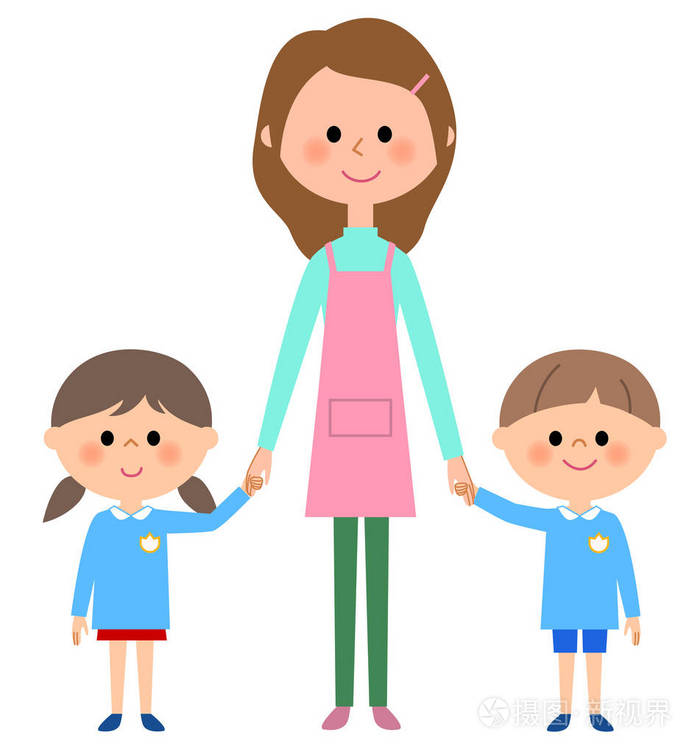 幼儿园的孩子,幼儿园的孩子老师插画-正版商用图片0xmz3d-摄图新视界