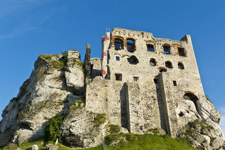 一座城堡 ogrodzieniec 工事 波兰的废墟