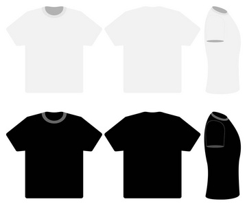 三个黑色和白色 t 恤