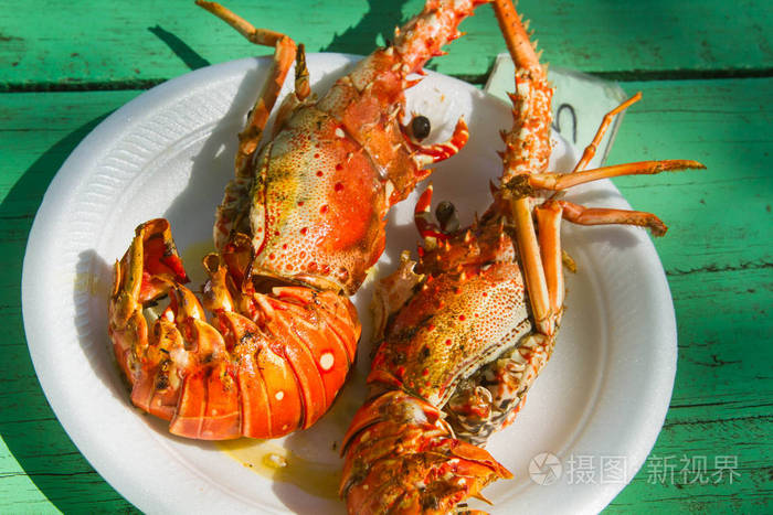 龙虾海鲜虾蟹食物螃蟹煮厨师爪胡子甲壳类动物