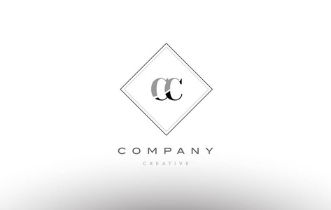 cc c 的 c 的复古的老式的黑色的白色的字母表字母徽标照片