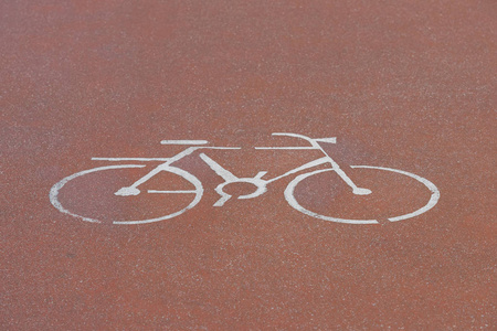 在自行车道上骑自行车的人符号